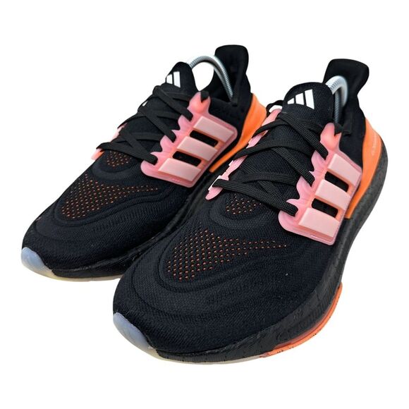 NIB Adidas Womens 9.5 Ultraboost Light Shoes Black/White Tint/Beam Pink HQ8599 - Picture 7 of 12